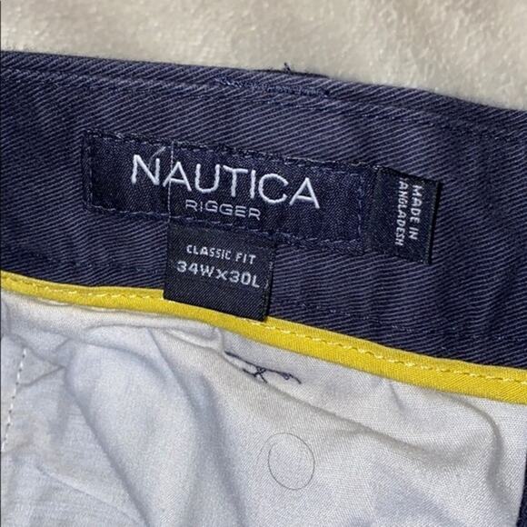 Nautica Navy Blue Chinos Trouser | Sz 34W x 30L - Picture 5 of 9